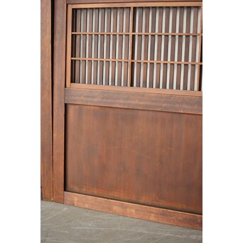 障子枠付クリアガラス格子戸 2枚1組　L1097 