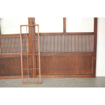 障子枠付クリアガラス格子戸 2枚1組　L1097 障子枠