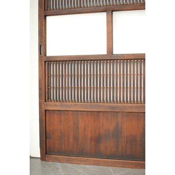 障子枠付クリアガラス格子戸 2枚1組　L1097 程よい時代感　雰囲気があります