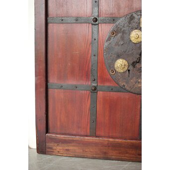 総欅 朱格子蔵戸　W110 