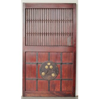 総欅 朱格子蔵戸　W110