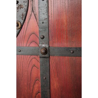 総欅 朱格子蔵戸　W110 