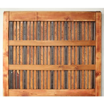 総欅 朱格子蔵戸　W110 鉄格子