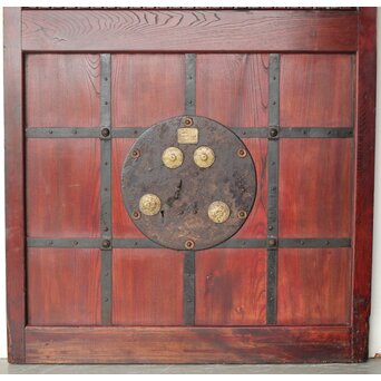 総欅 朱格子蔵戸　W110 