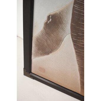 篠原如雪 木彫彩色南国花鳥図屏風　X414 