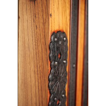 総欅 重金具格子蔵戸　W114Y やはり厚いです