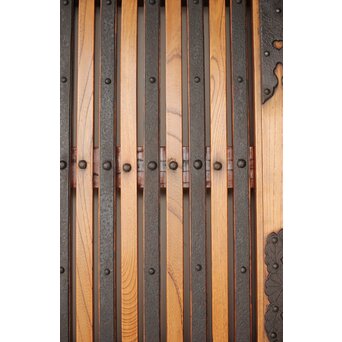 総欅 重金具格子蔵戸　W114Y 