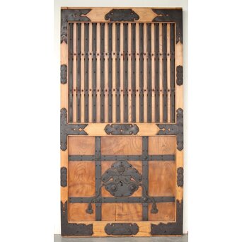 総欅 重金具格子蔵戸　W114Y