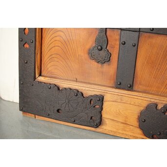 総欅 重金具格子蔵戸　W114Y 