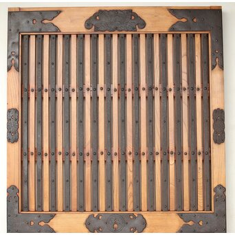 総欅 重金具格子蔵戸　W114Y 