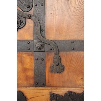 総欅 重金具格子蔵戸　W114Y 