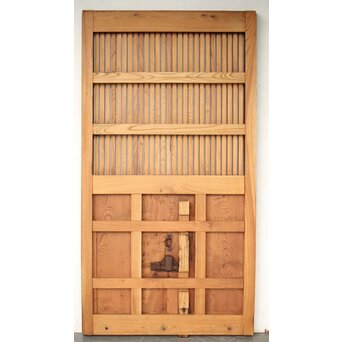 総欅 重金具格子蔵戸　W114Y ウラ面