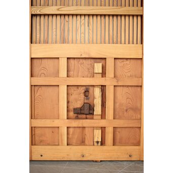 総欅 重金具格子蔵戸　W114Y 