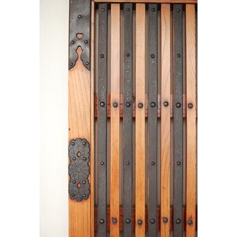 総欅 重金具格子蔵戸　W114Y 