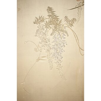 意匠明治刺繍 三枚屏風　Z425 