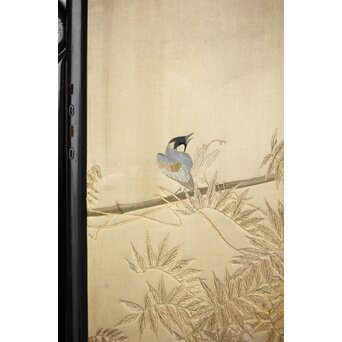 意匠明治刺繍 三枚屏風　Z425 