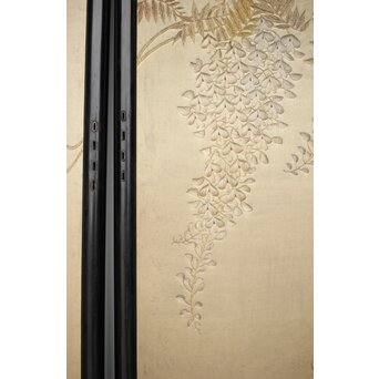 意匠明治刺繍 三枚屏風　Z425 