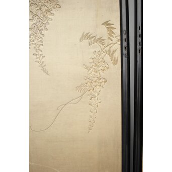意匠明治刺繍 三枚屏風　Z425 