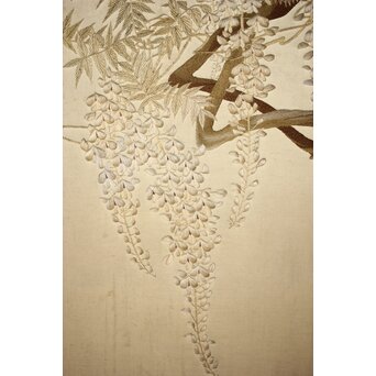 意匠明治刺繍 三枚屏風　Z425 