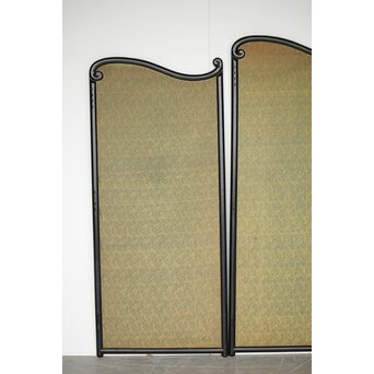 意匠明治刺繍 三枚屏風　Z425 