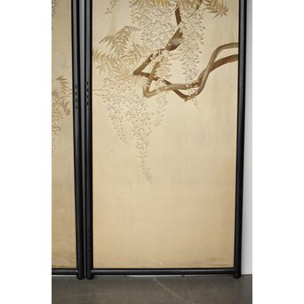 意匠明治刺繍 三枚屏風　Z425 