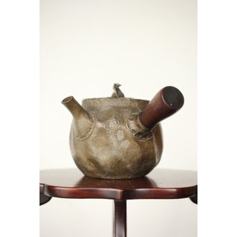 隺翁 砲口唐木手 錫急須　M368 