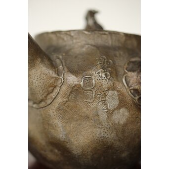 隺翁 砲口唐木手 錫急須　M368 