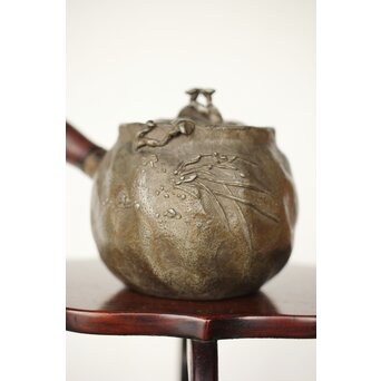 隺翁 砲口唐木手 錫急須　M368 