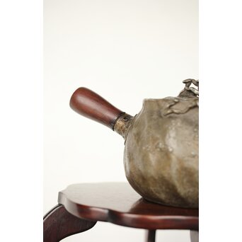 隺翁 砲口唐木手 錫急須　M368 