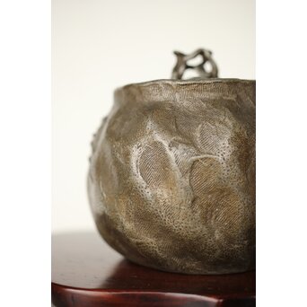 隺翁 砲口唐木手 錫急須　M368 