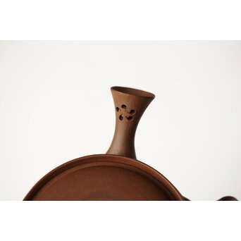 温故焼 漢詩彫 清水温故作 三足急須　P401 