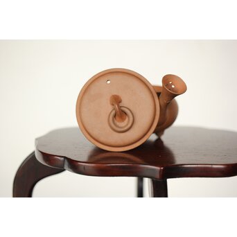 温故焼 漢詩彫 清水温故作 三足急須　P401 