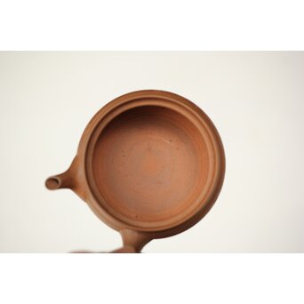 温故焼 漢詩彫 清水温故作 三足急須　P401 