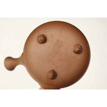 温故焼 漢詩彫 清水温故作 三足急須　P401 