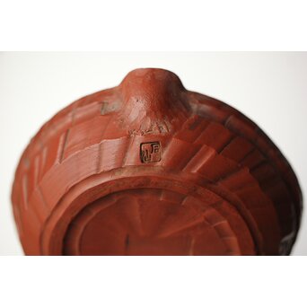 常滑 清水石仙 朱泥宝瓶　P402 