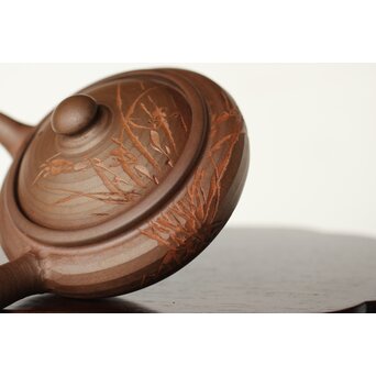 温故焼 初代 清水石僊 蘭文 急須　P403 