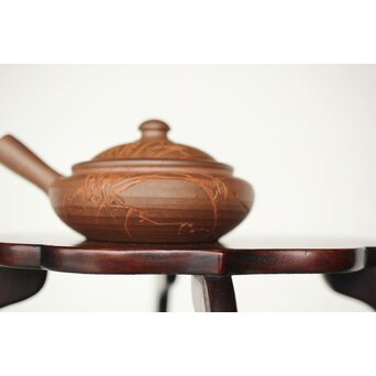 温故焼 初代 清水石僊 蘭文 急須　P403 