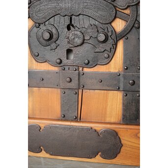 総欅 重金具格子蔵戸　W115Y 