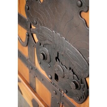 総欅 重金具格子蔵戸　W115Y 