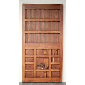 総欅 重金具格子蔵戸　W115Y ウラ