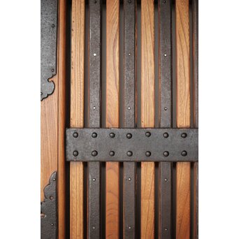 総欅 重金具格子蔵戸　W115Y 