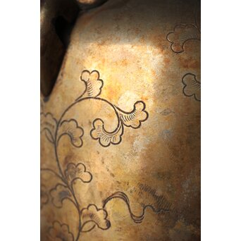 唐草文 いぶし銀水指　M370 