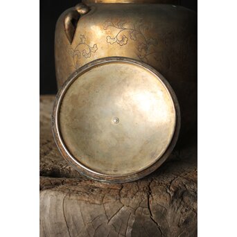 唐草文 いぶし銀水指　M370 