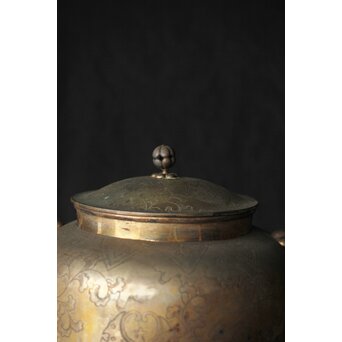 唐草文 いぶし銀水指　M370 