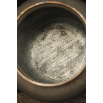 唐草文 いぶし銀水指　M370 