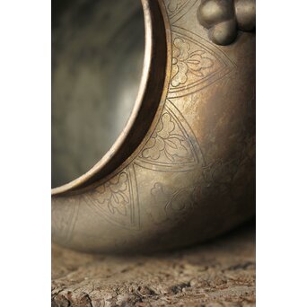 唐草文 いぶし銀水指　M370 