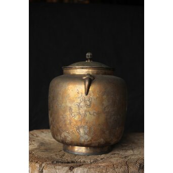 唐草文 いぶし銀水指　M370 