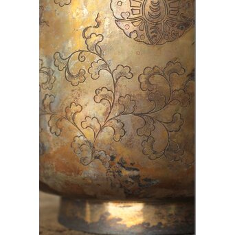 唐草文 いぶし銀水指　M370 