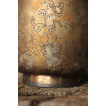 唐草文 いぶし銀水指　M370 