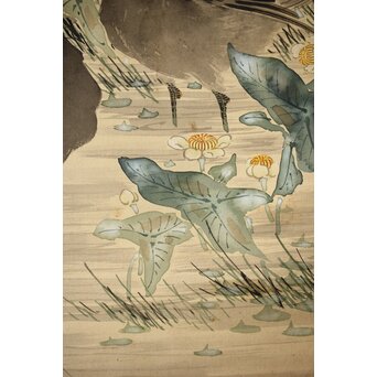 倣 池上秀畝 花鳥図 絹本軸装　Z427 